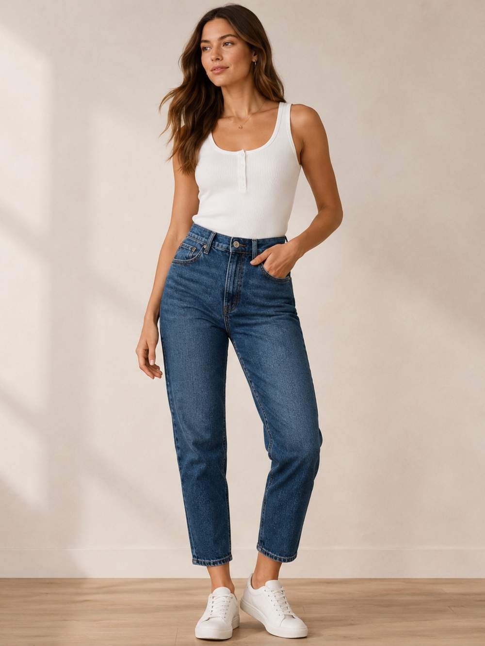 Abercrombie & Fitch The Mom High Rise Jeans 29/8S Dark Wash Cropped Mom Denim